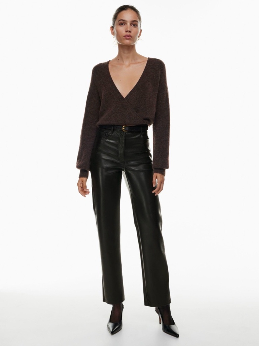 Wilfred Melina Tall Faux Leather Pants Black Size 8 NWT
